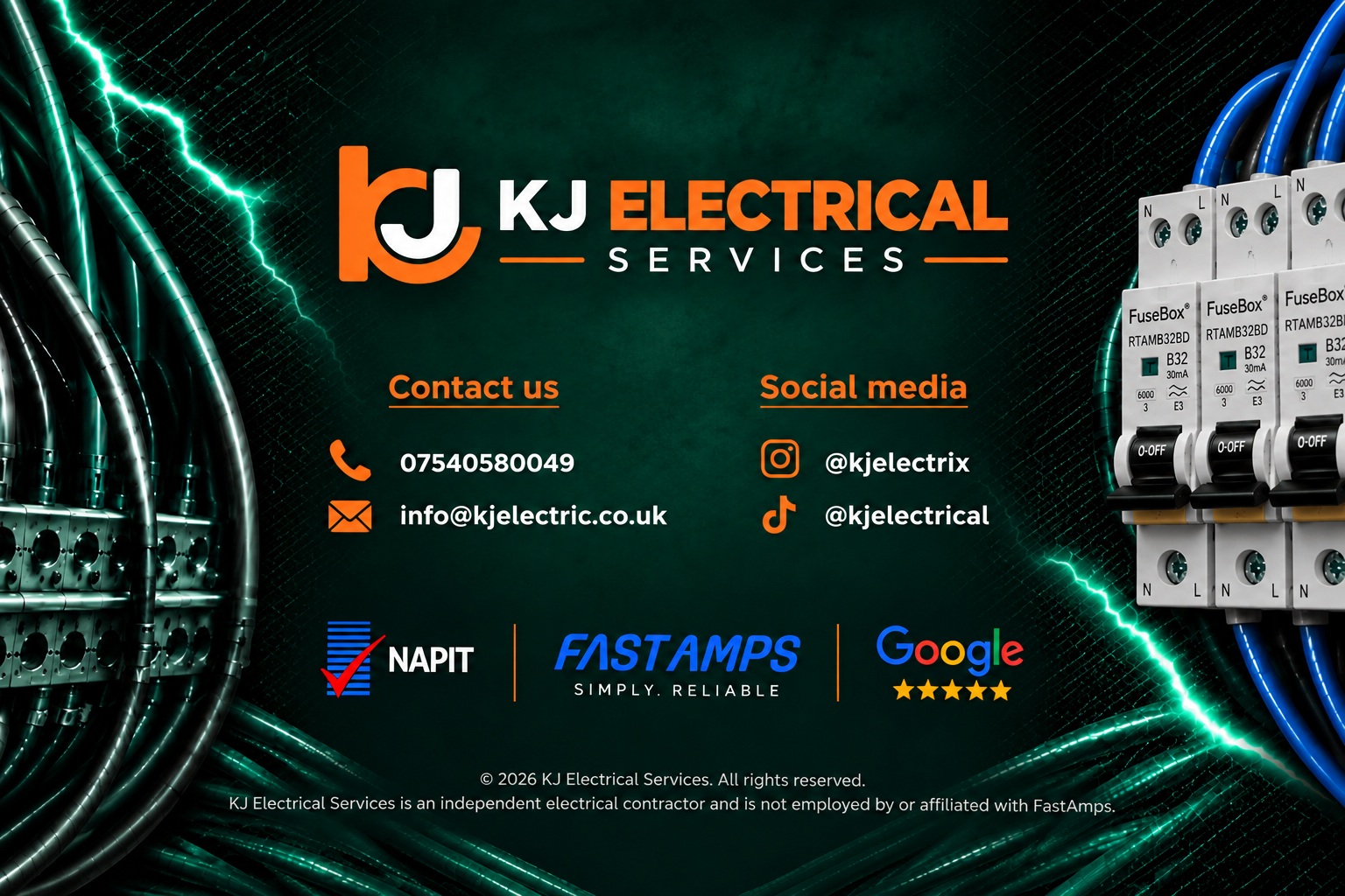 KJ Electrical Services footer